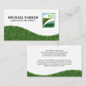 Carte De Visite Arbres dans le logo de terrain | Paysage de l'herb (Devant / Derrière)