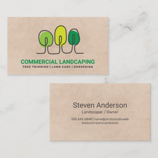 Carte De Visite Arbres d'art en ligne | Paysage (Devant / Derrière)