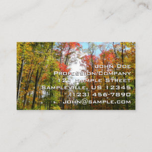 Carte De Visite Arbres d'automne et ciel bleu Photographie de la n