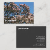 Carte De Visite Arbres de Magnolia en fleurs (Devant / Derrière)