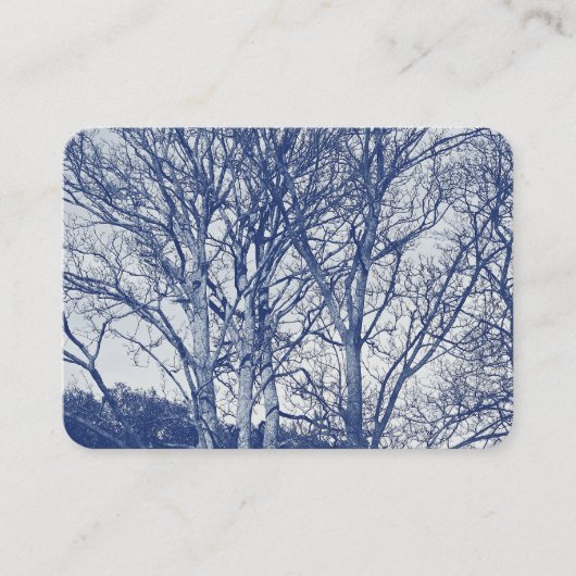Carte De Visite Arbres en hiver - Effet Cyanotype (Devant)