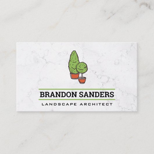 Carte De Visite Arbres en Plante pointillé | Paysage (Devant)