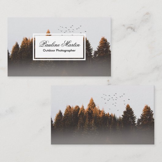 Carte De Visite Arbres et oiseaux (Devant / Derrière)