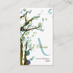 Carte De Visite Arbres lyriques Monogramme Personnalisé