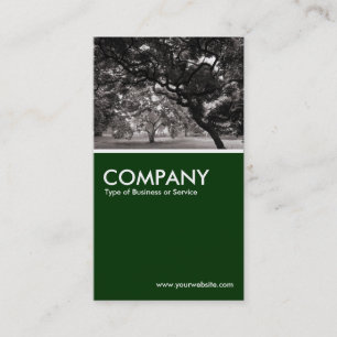 Carte De Visite Arbres Magnolias - Noir et Blanc Chaud - Vert Fonc
