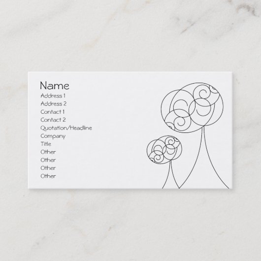 Carte De Visite Arbres minimalistes (Devant)