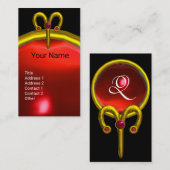 Carte De Visite ARBRES OR ZODIAC JEWEL ROUGE RUBY MONOGRAM Noir (Devant / Derrière)