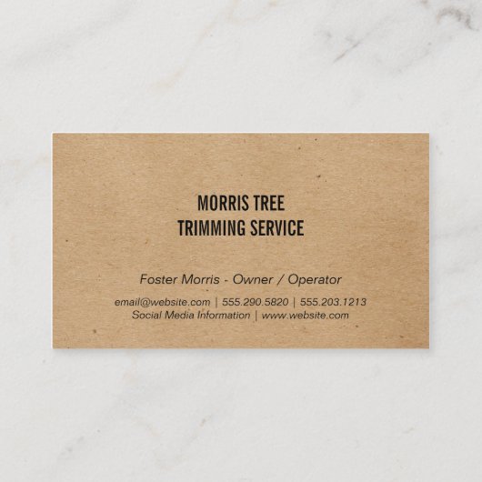 Carte De Visite Arbres | Paysage | Gardener (Dos)