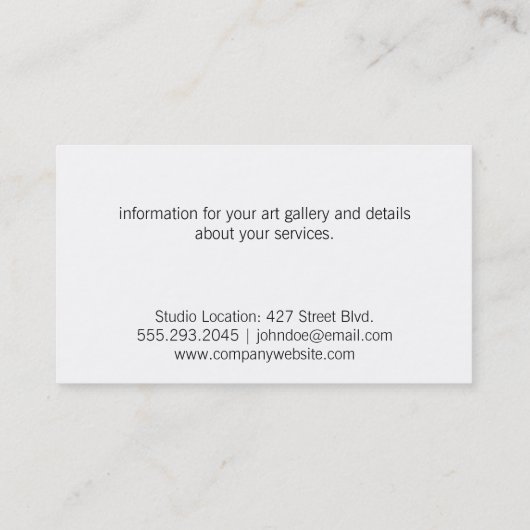 Carte De Visite Arbres | Photographie | Fleurs de caméra (Dos)