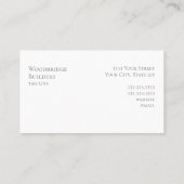 Carte De Visite Arbres rustiques élégant professionnel (Dos)