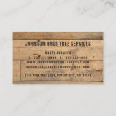 Carte De Visite Arbres rustiques en tôle de bois (Dos)