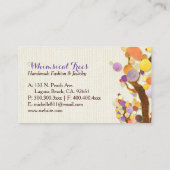 Carte De Visite Arbres Whimsical + Monogramme de Burlap (Dos)
