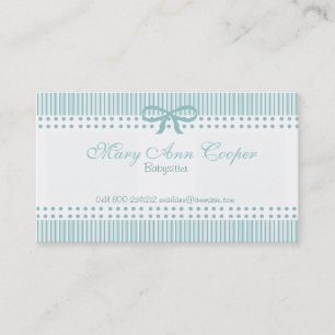 Carte De Visite Arc bleu sensible de babysitter mignonne de points