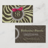 Carte De Visite arc de zèbre de mousse du chocolat 311-Delectably (Devant / Derrière)