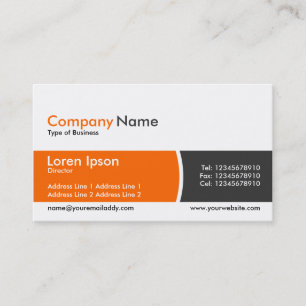Carte De Visite Arc Divided Band - Orange et Gris foncé