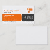 Carte De Visite Arc Divié Band - Orange and Dark Grey (Devant / Derrière)