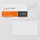 Carte De Visite Arc Divié Band - Orange and Dark Grey (Devant / Derrière)