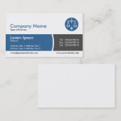 Carte De Visite Arc Divisé Bleu et gris foncé (Devant / Derrière)