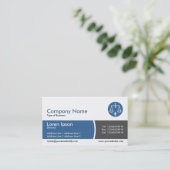 Carte De Visite Arc Divisé Bleu et gris foncé (Debout devant)