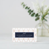 Carte De Visite Arc élégant rose de l'or | de Faux géométrique (Debout devant)