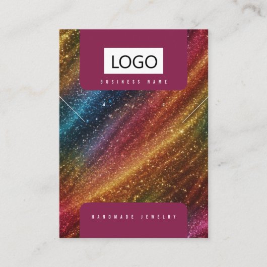 Carte De Visite Arc en arc-en-ciel Boucles d'oreilles Collier Disp (Devant)