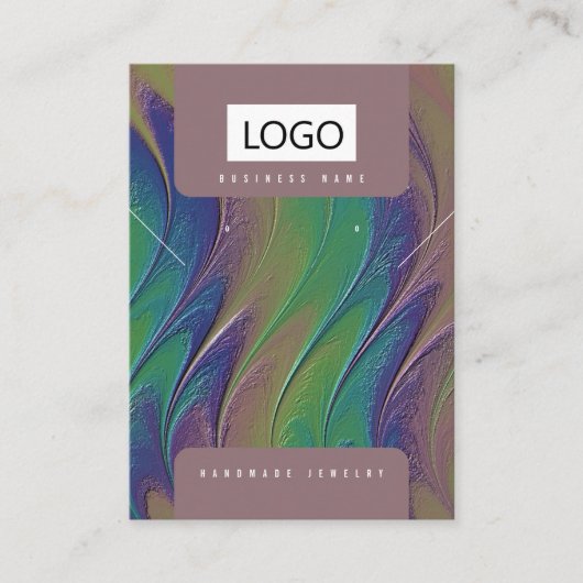 Carte De Visite Arc en arc-en-ciel Boucles d'oreilles Collier Disp (Devant)