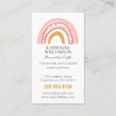 Carte De Visite Arc en arc-en-ciel rose Boho (Dos)