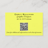 Carte De Visite Arc-en-ciel Abstrait double face avec code QR (Dos)