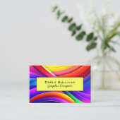 Carte De Visite Arc-en-ciel Abstrait double face avec code QR (Debout devant)