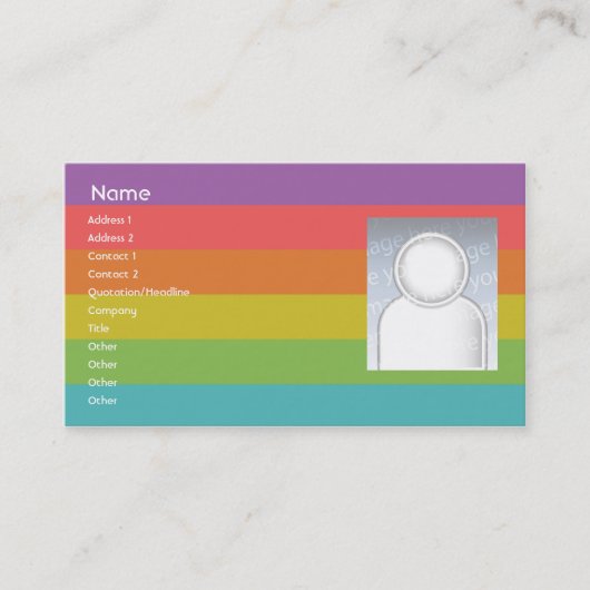 Carte De Visite Arc-en-ciel - affaires (Devant)
