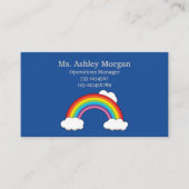 Carte De Visite Arc en ciel avec nuages blancs | Personnaliser (Devant)