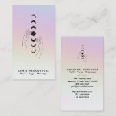 Carte De Visite *~* Arc En Ciel Caresse La Lune Phases Mains Céles (Devant / Derrière)