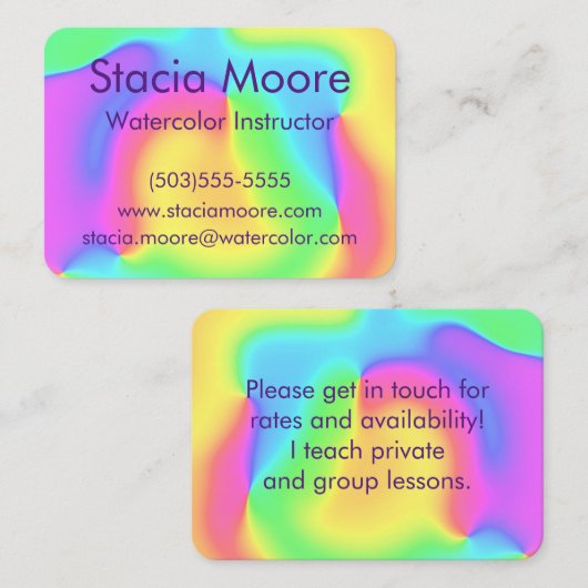 Carte De Visite Arc-en-ciel coloré (Devant / Derrière)