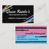 Carte De Visite Arc-en-ciel couleurs crochet fil points (Devant / Derrière)