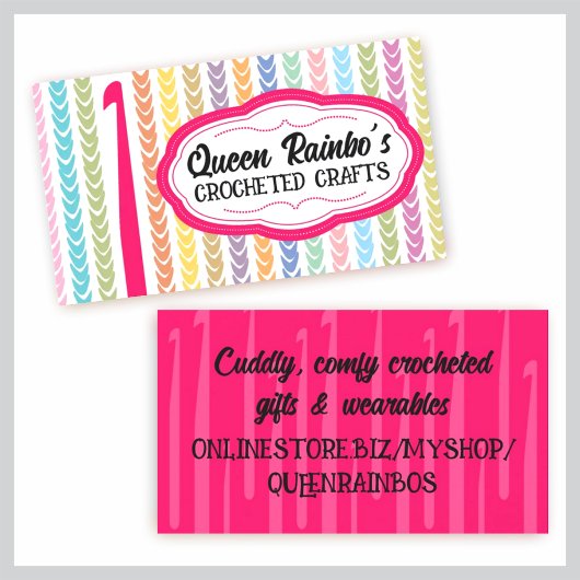 Carte De Visite Arc-en-ciel couleurs crochet fils