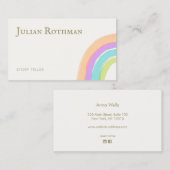 Carte de visite arc-en-ciel d'aquarelle très agréa (Devant / Derrière)