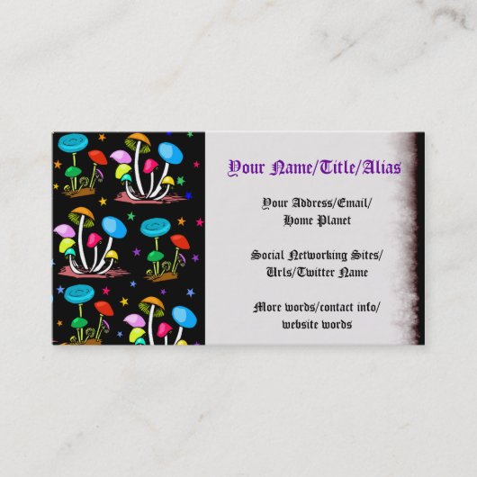 Carte De Visite Arc-en-ciel des champignons (Devant)