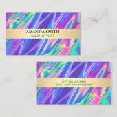 Carte De Visite Arc-en-ciel en métal liquide (Devant / Derrière)