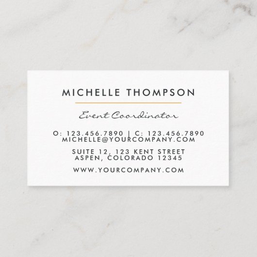 Carte de visite arc-en-ciel et or (Dos)