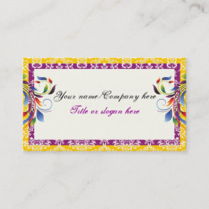 Carte De Visite Arc-en-ciel feuille feuille jaune pourpre amask bo