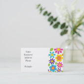 Carte De Visite Arc-en-ciel Flower Power Hippie Retro Ados cadeaux (Debout devant)