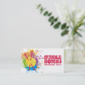 Carte De Visite Arc-en-ciel grunge d'éclaboussure de fil (Debout devant)