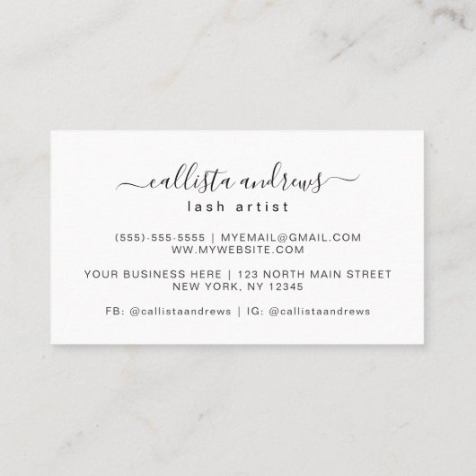 Carte De Visite Arc-en-ciel Holographique simple Typographie (Dos)