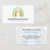 Carte De Visite Arc-en-ciel Jaune Bleu Rouge Orange Enfants (Devant / Derrière)