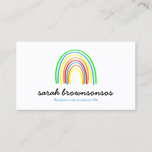 Carte De Visite Arc-en-ciel Jaune Bleu Rouge Orange Enfants (Devant)
