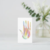 Carte De Visite Arc-en-ciel Main peinte en arrière (Debout devant)