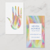 Carte De Visite Arc-en-ciel Main peinte en arrière (Devant / Derrière)