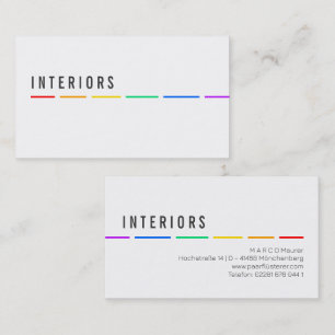 Carte de visite arc-en-ciel minimale avec des coul