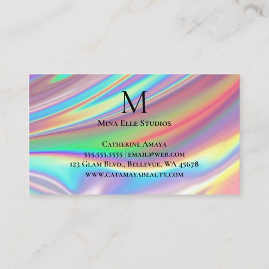 Carte De Visite Arc-en-ciel monogramme Faux (Dos)