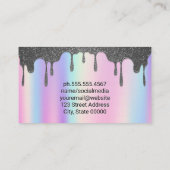 Carte De Visite Arc en ciel | Parties scintillant Argent (Dos)